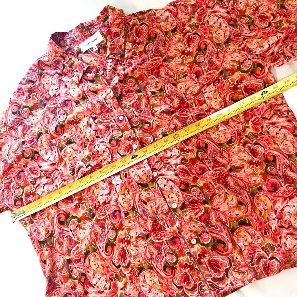 DEAR JOHN DENIM arianna front tie shirt in autumn paisley Medium - Picture 13 of 16
